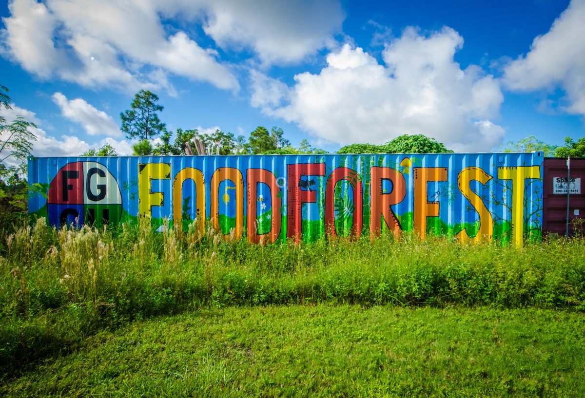 A colorful container with the words 
